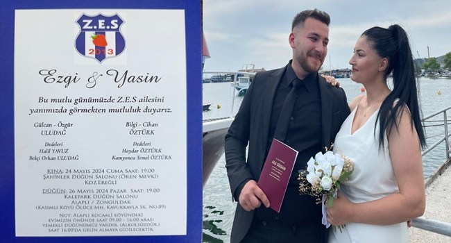 Futbolcu Yasin Öztürk,takımına özel düğün davetiyesi bastırdı.