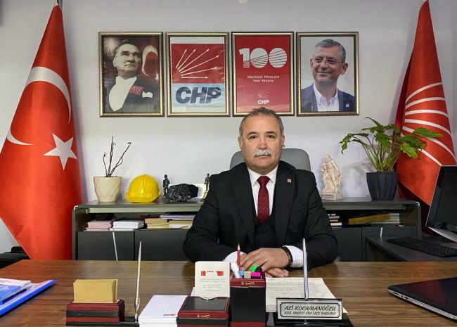 CHP İlçe Başkanı Ali Kocamanoğlu'nun, basın açıklaması.